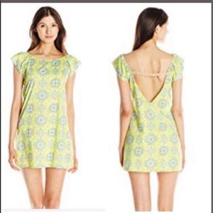Maaji Yellow Mild Mosaic Short Dress Swim Cover Up